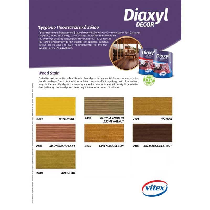 Vitex Diaxyl Decor Προστατευτικό Ξύλου 750ml
